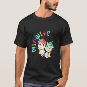 Verloskundige verpleegkundige met Unicorn I Love S T-shirt