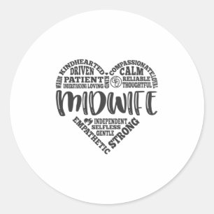 Verloskundige, zwangerschapsondersteuning, bevalli ronde sticker