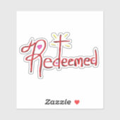 Verlost Christelijk Geloof Kruis Harten Sticker (Vel)