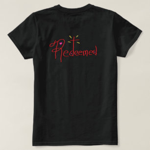 Verlost met kruis en harten Christelijk T-shirt