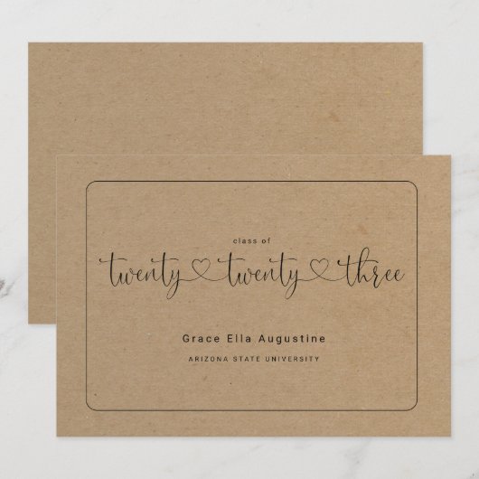 Verlovelijke aankondiging van afstuderen van vrouw (Voorkant / Achterkant)