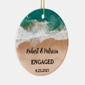 Verloving 2022 van de Beëindigde van de Beach Keramisch Ornament (Rechts)