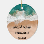 Verloving 2022 van de Beëindigde van de Beach Keramisch Ornament (Links)