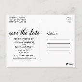 Verloving 3 Datum opslaan Blk Briefkaart (Achterkant)