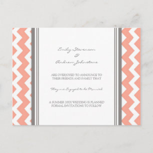 Verloving Aankondiging Briefkaart Coral Grey