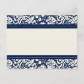 Verloving Aankondiging Foto Briefkaart Blue Damask (Achterkant)