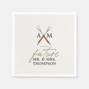 Verloving BBQ Monogram Papier Servet