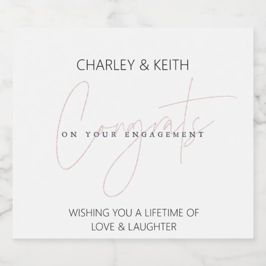 VERLOVING, BRUILOFT, VERLOVINGSFEEST LIKEURFLES ETIKET (Enkel label)