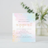 Verloving budgetblauw roze Waterverf (Staand voorkant)