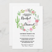 Verloving Cactus Fiesta Cacti Couple's Invite Kaart (Voorkant / Achterkant)