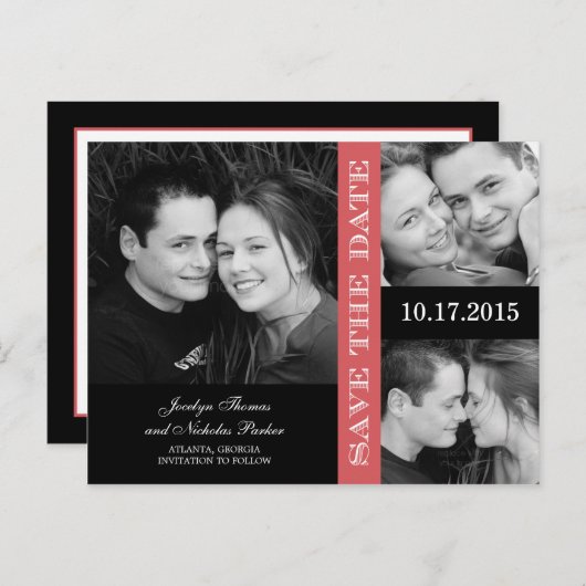 Verloving Collage Save the Date Aankondiging (Voorkant / Achterkant)