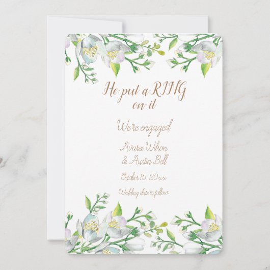 Verloving dat hij er een ring op heeft gelegd kaart (Voorkant)