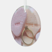 Verloving Diamond Ring Glas Ornament (Voorkant links)