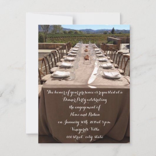 Verloving Dinner Party Invitation Kaart (Voorkant)