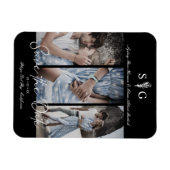 Verloving drie bruiloft fotocollage magneet (Horizontaal)