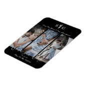 Verloving drie bruiloft fotocollage magneet (Linkerzijde)