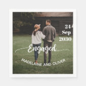 Verloving Eenvoudige foto Modern Servet (Voorkant)