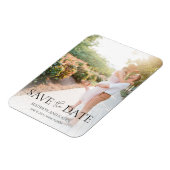 Verloving Foto legant Script Save the Date Magneet (Linkerzijde)