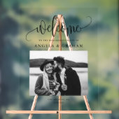 Verloving foto met zwarte  kalligrafie acryl bord (Neutraal)