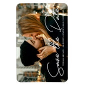 Verloving Foto Modern Opslaan datumscript Magneet (Verticaal)