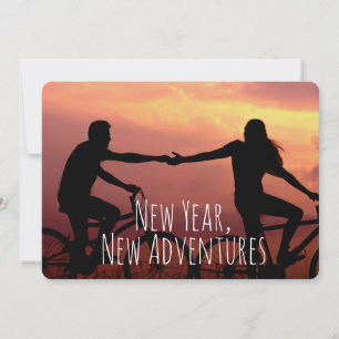 Verloving Foto: New Year New Adventures Wedding Feestdagenkaart