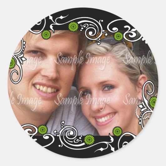 Verloving foto PERSONALISEREN Ronde Sticker (Voorkant)
