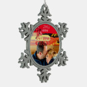 Verloving Foto Red Bow Ornament (Links)