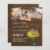 Verloving Foto Rustic Sunflower Wedding Savedate (Voorkant / Achterkant)