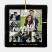 Verloving fotocollage modern script keramisch ornament (Achterkant)