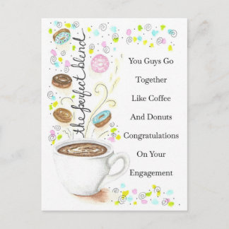 Verloving Gaat Samen Als Koffie en Donuts Briefkaart