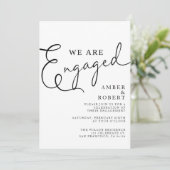 Verloving, Geëngageerd, Modern Wedding, minimalist Kaart (Staand voorkant)