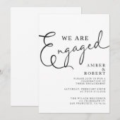 Verloving, Geëngageerd, Modern Wedding, minimalist Kaart (Voorkant / Achterkant)