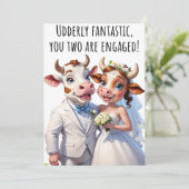 Verloving Gefeliciteerd Kaarten Funny Koe Kaart (Staand voorkant)