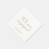 Verloving goud aangepaste scriptnamen datum elegan servet (Hoek)