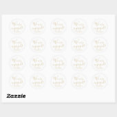 Verloving gouden aangepaste script aankondiging vo ronde sticker (Vel)
