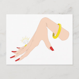 Verloving Hand Ring Briefkaart