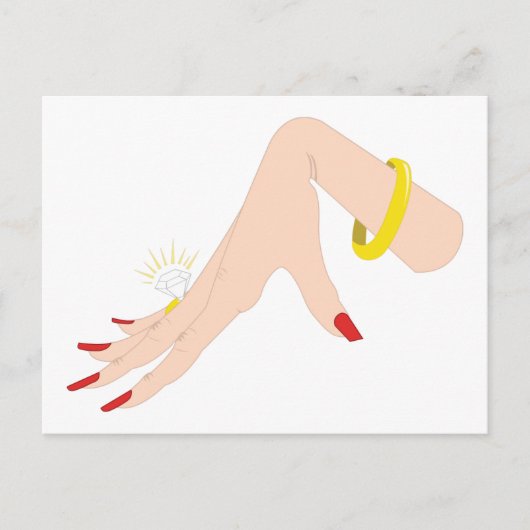 Verloving Hand Ring Briefkaart (Voorkant)