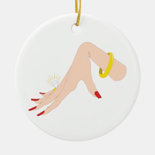 Verloving Hand Ring Keramisch Ornament (Voorkant)