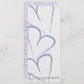 Verloving Harten Paars Kaart (Voorkant / Achterkant)
