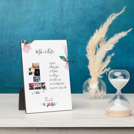 Verloving Jubileum collage Pas getrouwd Fotoplaat (Zijkant)