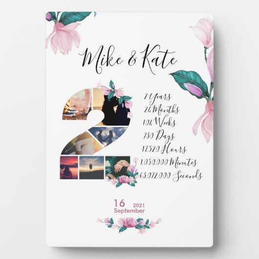 Verloving Jubileum collage Pas getrouwd Fotoplaat (voorkant)