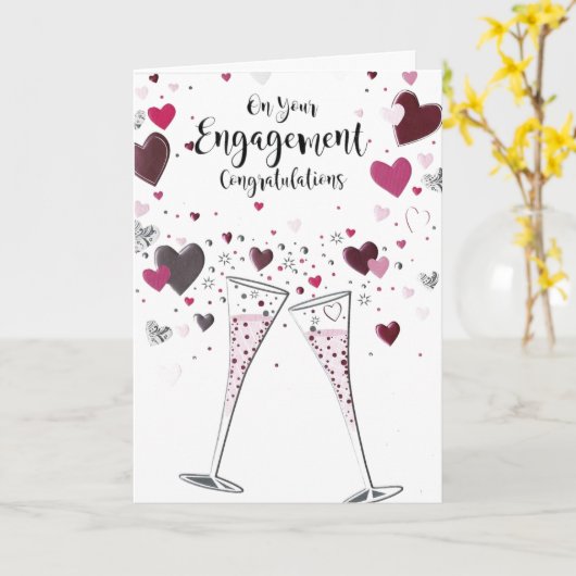 Verloving kaart - knuppels hartkloppingen (Gele Bloem)