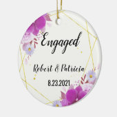 Verloving Keepsake 2023 Eerste Kerstmis Verloofd Keramisch Ornament (Links)