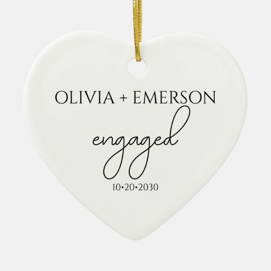 Verloving Keepsake Heart Keramisch Ornament (Voorkant)