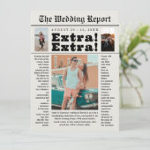 Verloving krantenkoppen Fotobruiloft Save The Date (Staand voorkant)