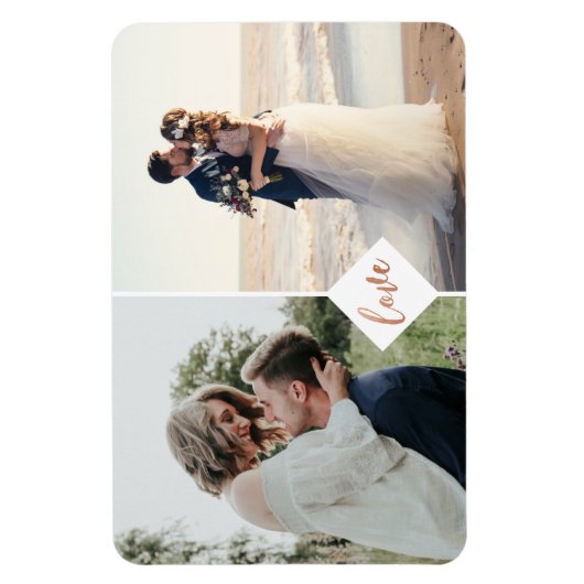 Verloving Love Script Rust Copper Weddenschap Magneet (Verticaal)