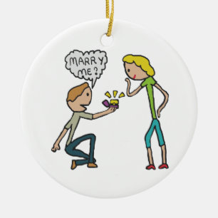 Verloving Marry Me Keramisch Ornament