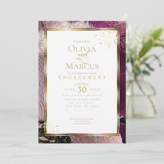 VERLOVING | Modern Bold Abstract Wine Strokes IV Kaart (Staand voorkant)