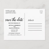 Verloving modern script slaat de datumfoto op briefkaart (Achterkant)