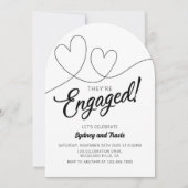 Verloving, Modern, Zwart en wit,  Kaart (Voorkant)